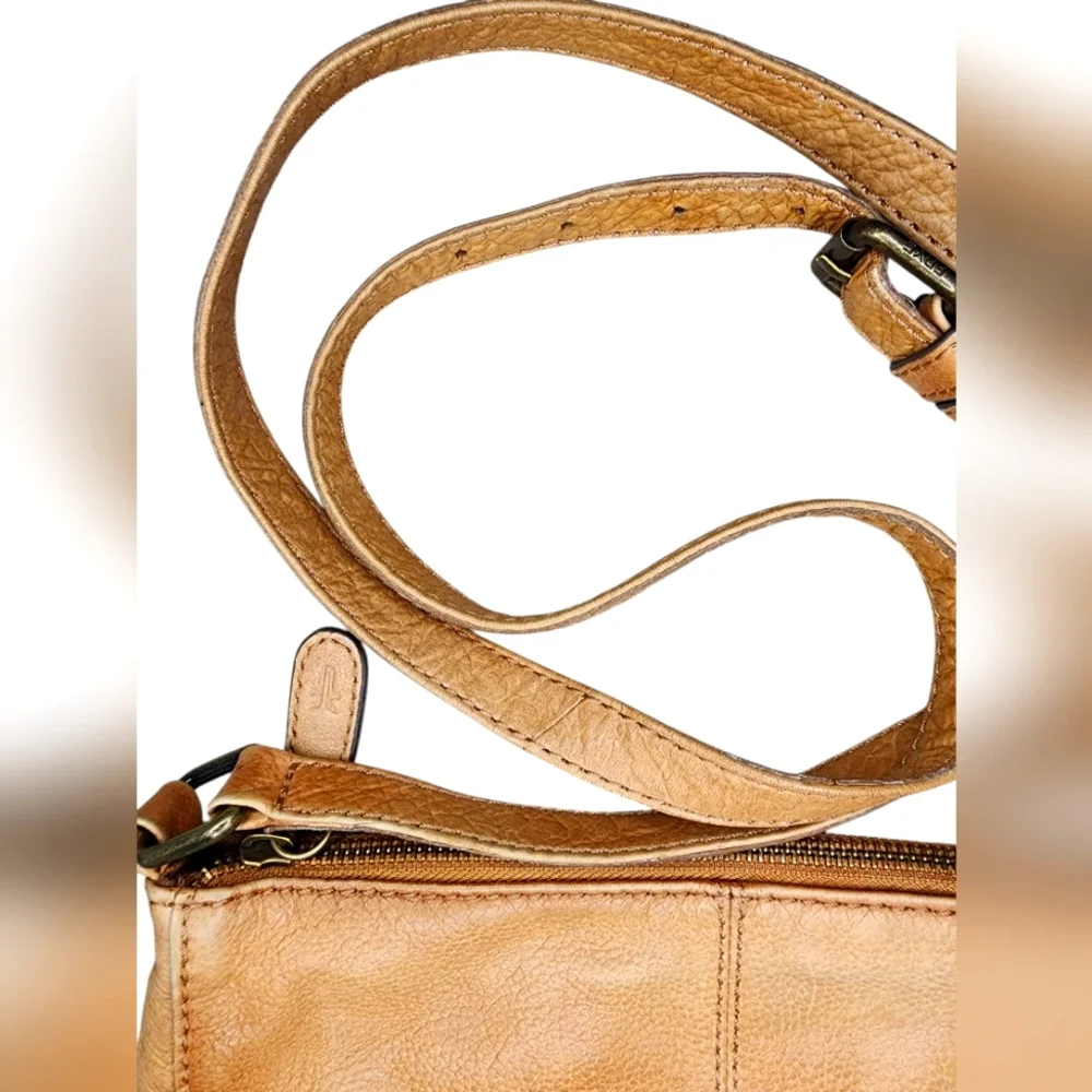 FRYE Hadley embroidered leather crossbody bag, brown/brass - Picture 4 of 9